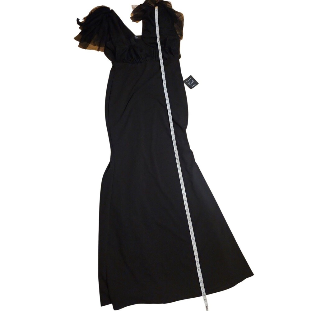 Lulus Maxi Mermaid Dress Womens XL Black Fairy Whimsigoth Ruffle Flutter Sleeve - Picture 9 of 9